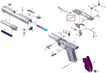 22 - PIN; TRIGGER PIVOT