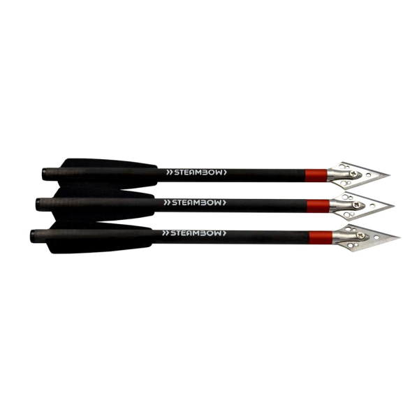 Steambow Stinger leichte Carbon-Jagdpfeile – Set aus 3 Stk.