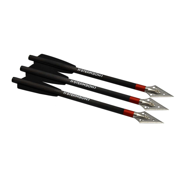 Steambow Stinger leichte Carbon-Jagdpfeile – Set aus 3 Stk.